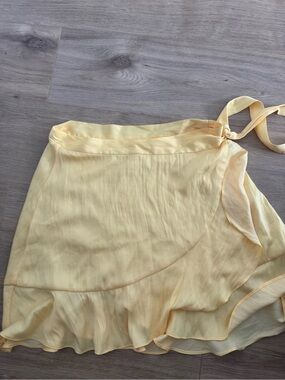 Maeve Pale Yellow Ruffle Wrap Skirt